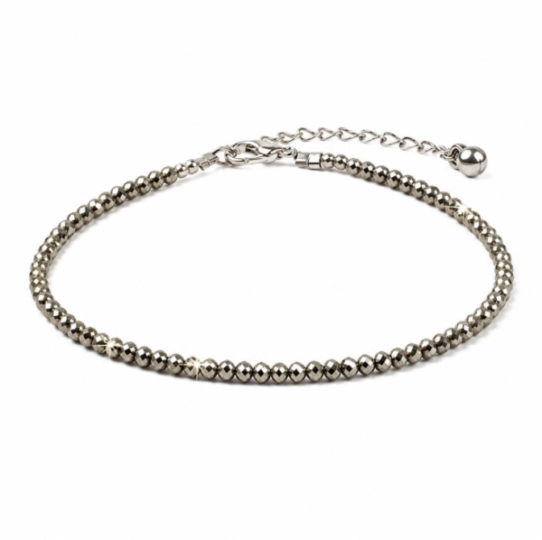 Pyrite Anklet — Natural Pyrite & Garnet Prosperity Anklet